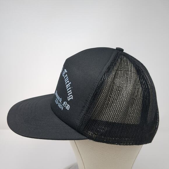 Double B. Trucking Snapback Trucker Hat Black One Size Adjustable Mesh Back Poly - Picture 3 of 9